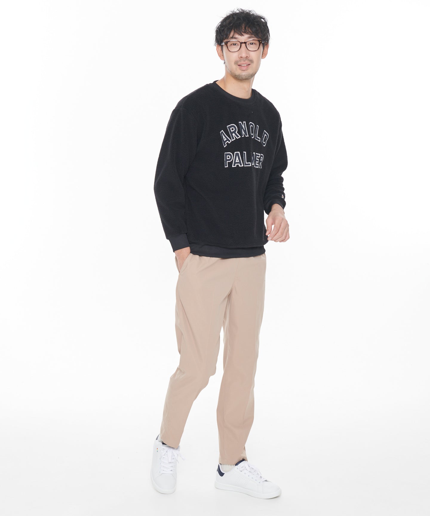 Arnold Palmer 【残り2点】ボアフリースシェアロゴプルオーバー